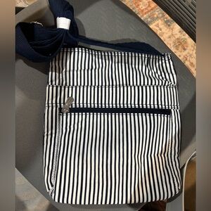 Thirty-One Navy and White Striped Crossbody Bag